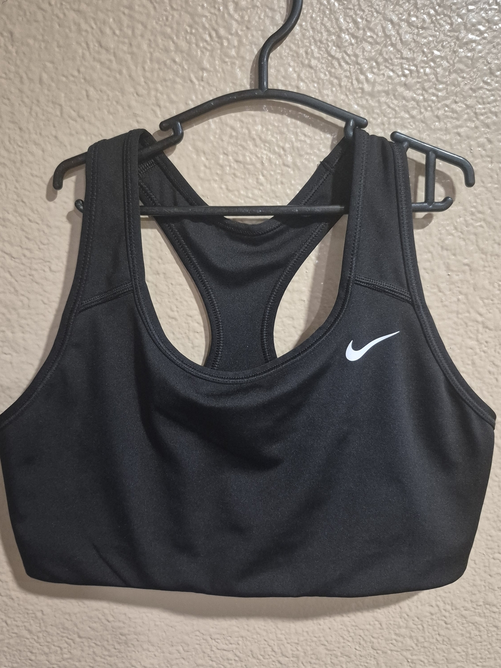Nike Black Racerback Sports Bra with White Swoosh